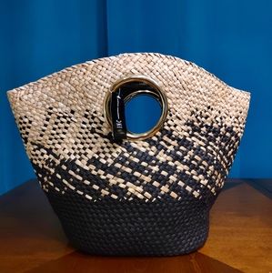 INC Straw Open Handle Tote